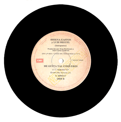 SHEENA EASTON Amame In Spanish SHEENA & LUIS MIGUEL Me Gusta Argentine Promo 7" - Picture 2 of 2