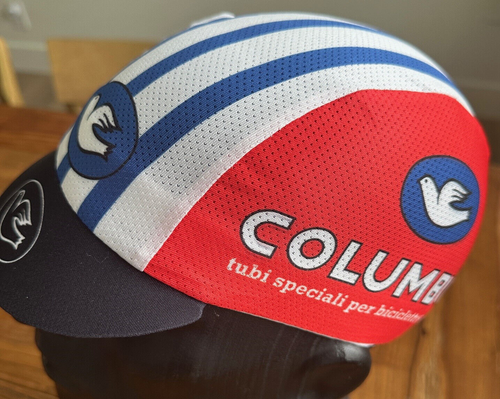 COLUMBUS RETRO COOLMAX® WICKING POLYESTER TEAM CYCLING CAP NEW BIKE RIDE HAT ** - Picture 2 of 5