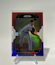 2022 Panini Prizm No. 41 Shohei Ohtani Red White & Blue Prizm Parallel Angels