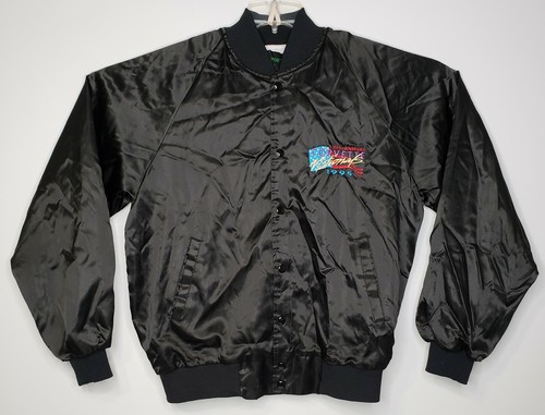 Vtg 1995 11th Corvette Nationals Nylon Snap Jacket Men's Large 42-44 Made In USA - Picture 1 of 12