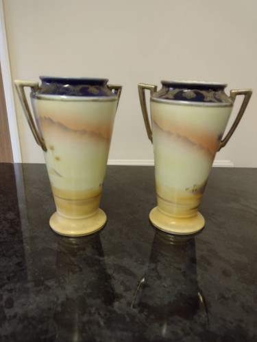 Pair of Antique Noritake Camel China Vases (circa 1910) - Picture 3 of 10