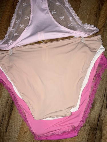 5PK NWT JESSICA SIMPSON JS86286RS ULTRA FLIRTY LACE BACK DETAIL BIKINI PANTIES L - Picture 8 of 11