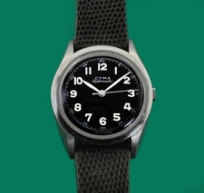 Vintage 1940's Cyma Tavannes Military Type Bumper Automatic All Stainless Watch