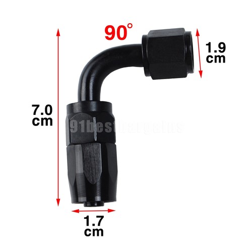 1/2/4pcs 6 8 10AN 90 Degree Swivel Hose End Fitting Adaptor for CPE Oil/Fuel/Gas - Afbeelding 15 van 21