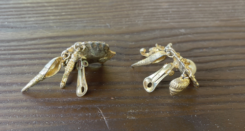 Ohrclips goldfarben Metall Strand Muschel Perle wie Cabochon Ohrhänger - Bild 5 von 7