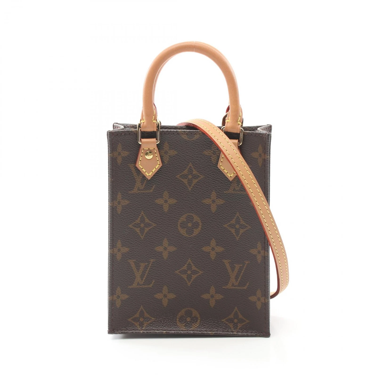 LOUIS VUITTON（LV） Borsa a mano Louis Vuitton Petit Sac Plat 2 vie M69442 tela monogramma usata donna LV