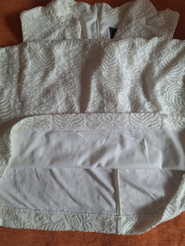 Vestido corto Jessica Howard para mujer sin mangas de encaje talla 16 color blanco NUEVO - Imagen 10 de 12