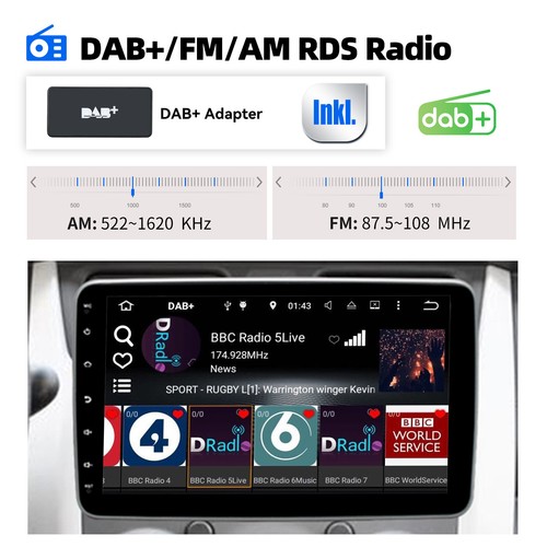 8-Kern 4G 10.1" Autoradio Carplay 6+128G Android 13 GPS 1 DIN Drehbar Bildschirm - Bild 12 von 15