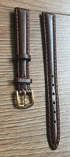 12mm ANTIQUE CALF LEATHER APOLLO BROWN WATCH STRAP LIGHT PADDING GOLD BUCKLE...