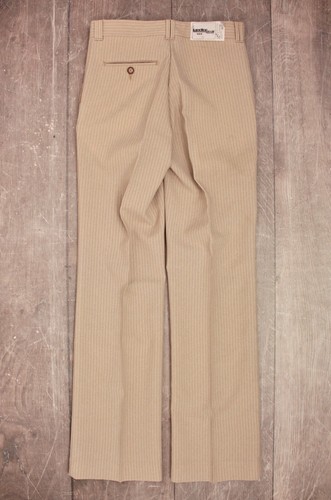 Mens VTG 1970s 1980s NOS Khaki Pinstripe Pants 29x32 70s 80s Slacks Landing Gear - Picture 3 of 6