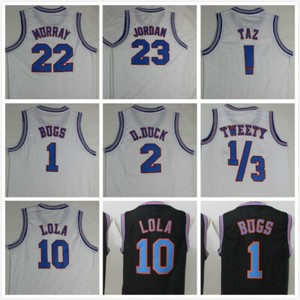 Space-Jam-Tune-Squad-Basketball-Jersey-Black-White-All-Numbers-All-Stitched