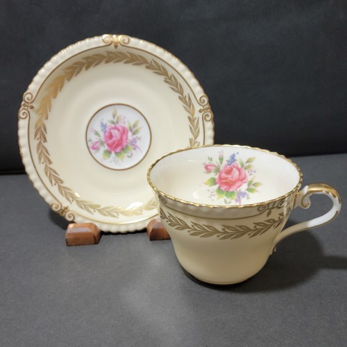 Aynsley St. George Bone China Beaded Edge 7 Piece Dinner Set Pink Rose Gold Trim - Picture 6 of 18