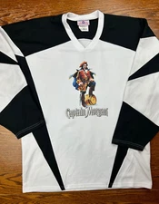 Captain Morgan Spiced Rum Hockey Jersey Sz M White Black Liquor Advertising
