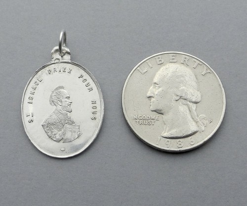 German, Religious Silver Pendant. Sacred Heart. Heiligstes Herz Jesus und Maria - Picture 2 of 3
