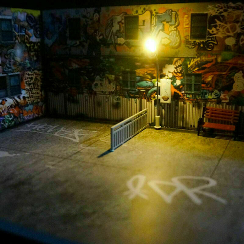 1:64 Diorama Parkplatz Hintergrund Display Landschaftstafel Szene&Licht Modellauto - Bild 9 von 10