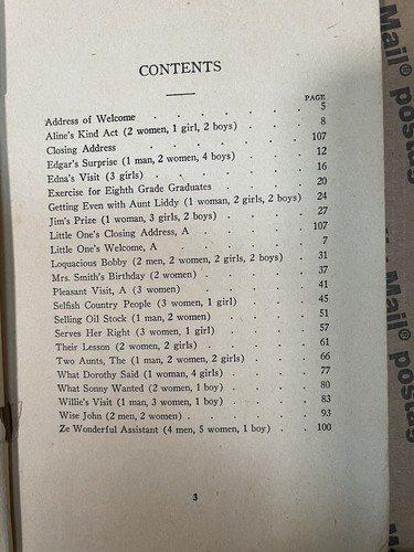 1923 Dialogues for Closing Day by Mary Monaghan Antique Dennison & Co Chicago - Picture 5 of 5