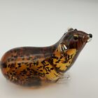 Art Glass Seal Sea Lion Walrus Paper Weight Amber Black Spotted Fifth Ave?