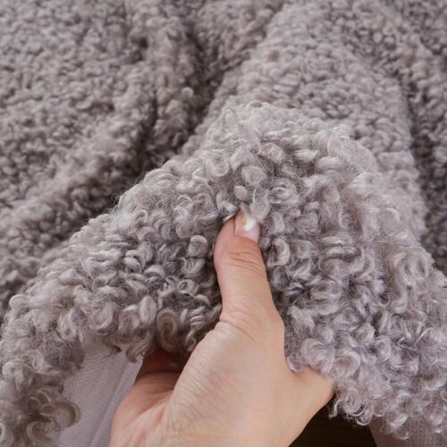 Fleece Faux Sheepskin Sherpa Fabric Fluffy Plush for Lining Material DIY Craft - Foto 1 di 23