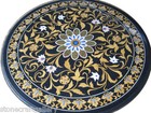 36" Marble Center Table Top Stone Inlay Pietra dura​ Art Work For Home & Garden