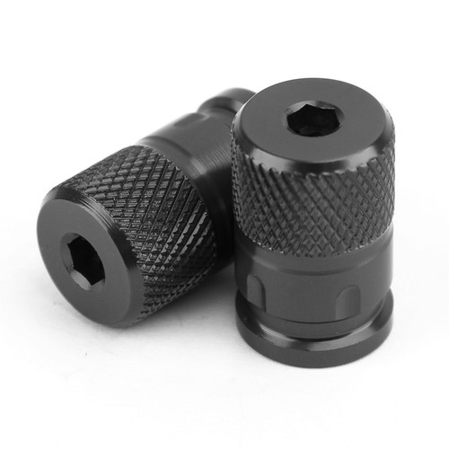 Pair CNC Black Anti-Thief Tire Valve Stem Caps For Car Truck Bike Motorcycle T7 - Picture 9 of 12