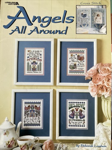Lot Of 8  Cross Stitch Leaflets Craft Booklet & Hardcover Book Angels - Picture 3 of 9