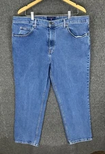 Saddlebred Mens Jeans Bootcut Classic Fit Size 40 Light Blue Zip Denim 29 Inseam