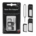 4 in1 Micro Nano SIM Card to Standard Adapter Adaptor Converter Set For iPhone