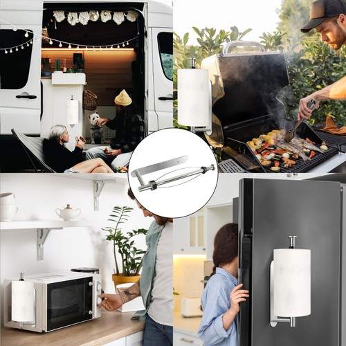Magnetic Paper Towel Holder One Hand Operable Wall Mount with Strong Backing - Picture 6 of 6