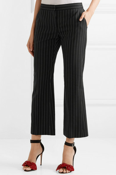 Alexander McQueen Pinstripe Flared Trousers, Size 42, New with Tags Alexander McQueen Pinstripe Flared Trousers, Size 42, New with Tags