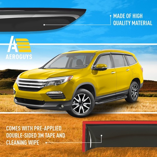 Rain Guards Vent Visors Shade for 2016-2022 Honda Pilot - Picture 7 of 9