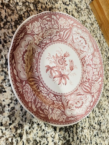 Spode Archive Collection Georgian Series Floral Dinner Plate Red Transferware - Picture 3 of 4