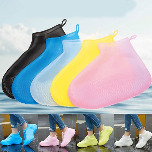 3Pairs Reusable Rain Shoe Covers Bike Waterproof Overshoes Boots Gear Anti-Slip - Picture 1 of 25