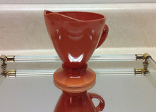 Mid Century Solid Orange-Red-Brown Creamer Hazel Atlas Milk Glass 4in wide 