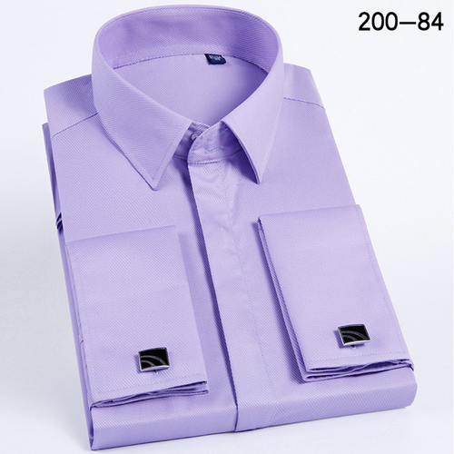 Para hombres Mangas Largas Camisas Puño Francés Negocios Trabajo Formal Vestido Camisa Multicolor - Imagen 10 de 18