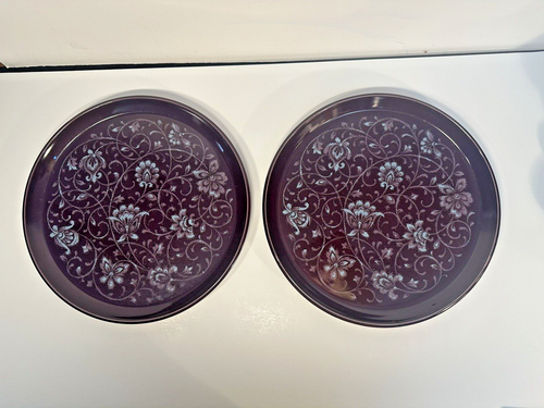 Noritake Primastone Fantasy Purple Dinner Plates Vintage Stoneware Lot 8 10.25" - Picture 5 of 12