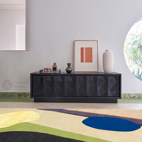 Rugs For Living Room, Hand Tufted Carpet, 8x11 Geometric Pattern Rug, Bedroom - Picture 3 of 6
