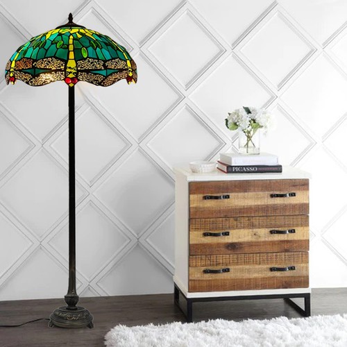 16 Zoll Tiffany Stil Buntglas Stehlampe Vintage Büro & Wohnzimmer Dekor - Bild 23 von 28