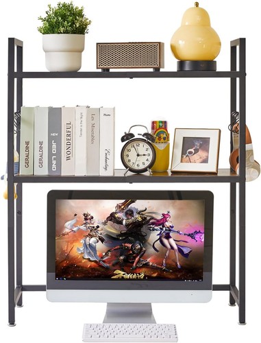 Office Desktop Shelf Organizer Computer Storage Rack Adjustable Desk Bookshelf