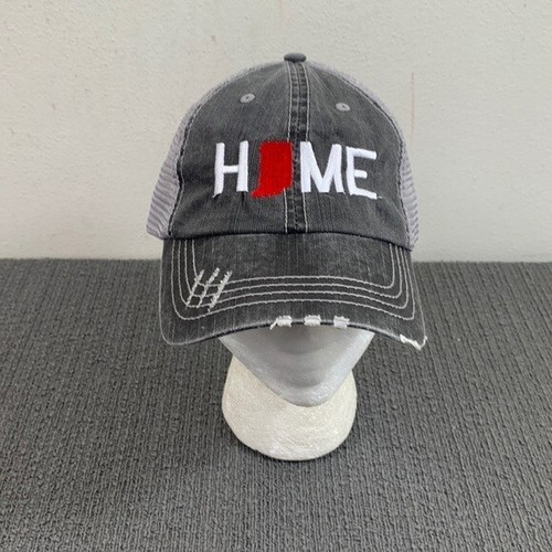 Indiana Home Truckermütze abgenutzt Unisex Einheitsgröße schwarz grau Acid Wash Netzrücken