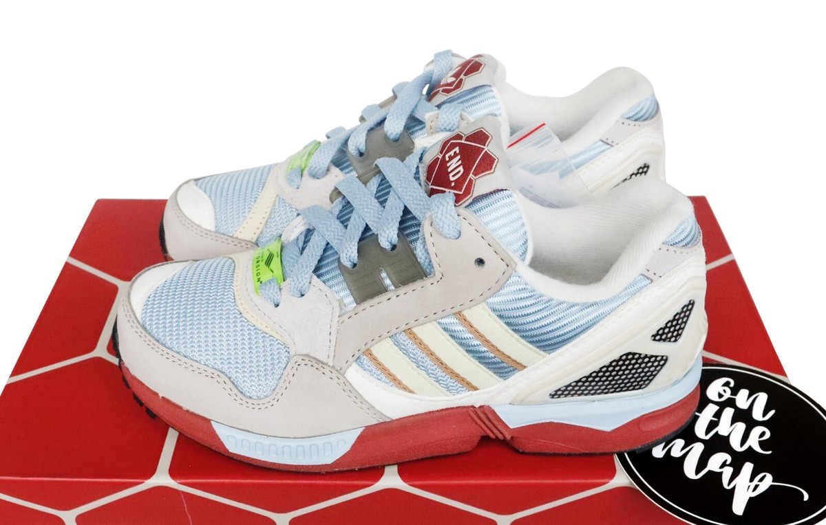 Adidas x END ZX9000 Kiln Blue Beige Brown Red UK 3.5 US 4 W