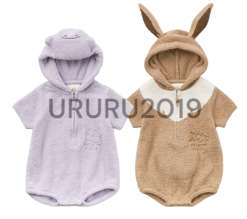 GELATO PIQUE Pokemon Sleep Baby Moko Mamelucos BEBÉ Ditto Eevee JAPÓN - Imagen 1 de 6