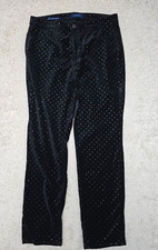 Talbots Black Flawless High Rise Straight Leg Pants Velvet Polka Dots Size 10P