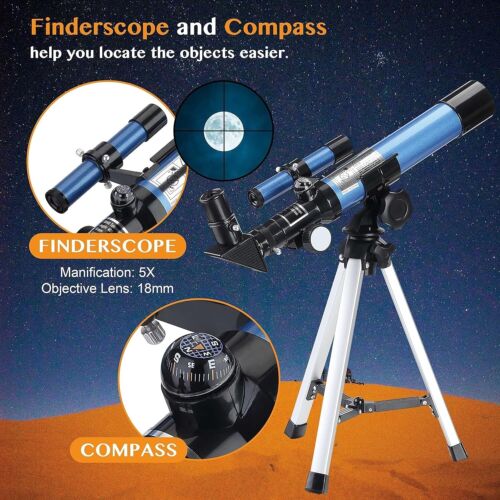 Telescopio Para Principiantes Y Ninos Telescopios Refractor Astronomico Portatil - Picture 3 of 9