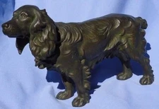 bronze BRITTANY COCKER SPRINGER SPANIEL Vienna Austria 11" dog figurine marked