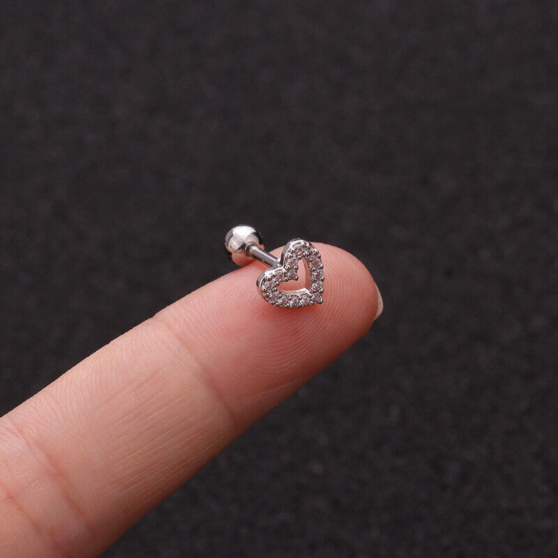 Cartilage Zircon Earrings Stud Gem Ball Back Tragus Nose Helix Labret Piercing - Picture 10 of 24