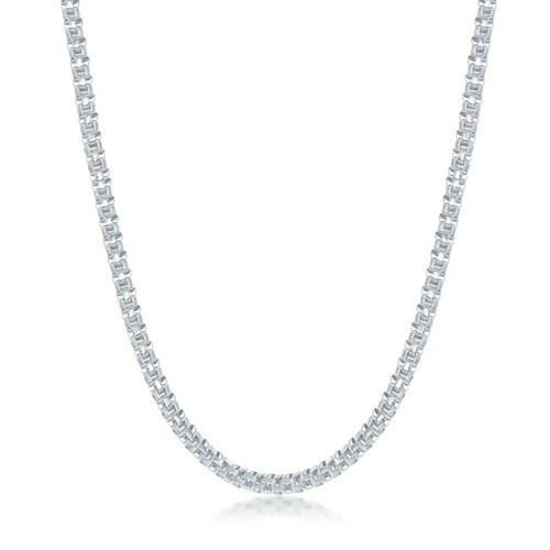 Sterling Silver Rhodium Plated 3mm Round Coriana Chain