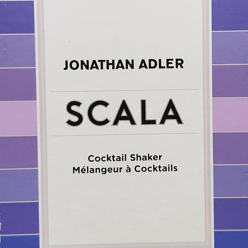 Jonathan Adler Scala Cocktail Shaker Blue and Purple Stripes 18.4 oz - Picture 6 of 9