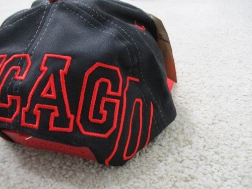 Vintage Chicago Bulls Logo sportliche Snapback Mütze Kappe schwarz Logo 7 neu mit Etikett - Bild 7 von 15