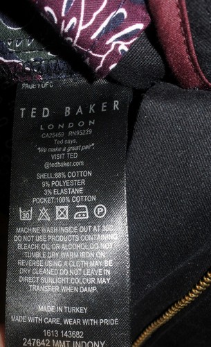 NWOT Men's 38 32 Ted Baker London Indony Slim Fit Flat Front Pants in Black $149 - Bild 11 von 11