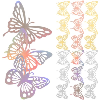  24 Pcs Papier-Schmetterlings-Wandaufkleber Dekoratives Wandtattoo